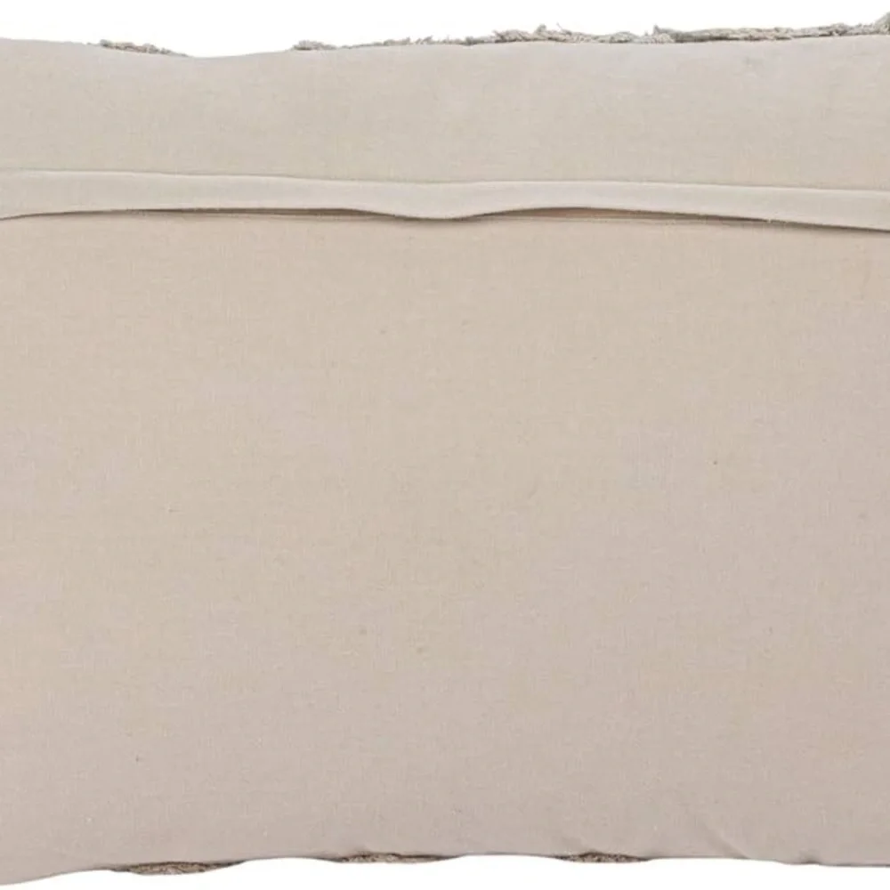Creative Co-Op Cotton Lumbar Pillow With Appliqued Quilted Seashells, Sage